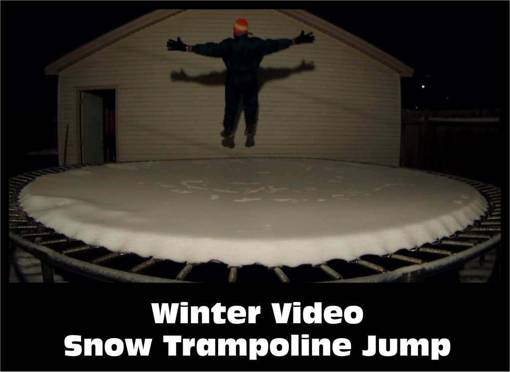 Winter Video Snow Jump on the Trampoline Minnesota Cold Cold